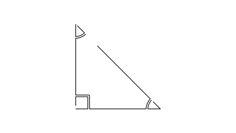 Black line Triangle math icon isolated on white background. 4K Video motion Stock Footage 154731893