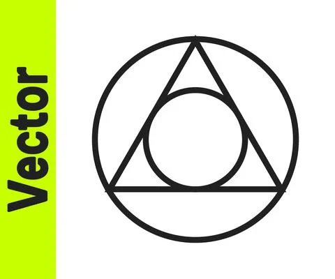 Black line Triangle math icon isolated on white background. Vector Illustrazione stock