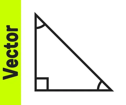 Black line Triangle math icon isolated on white background. Vector Stock Illustration