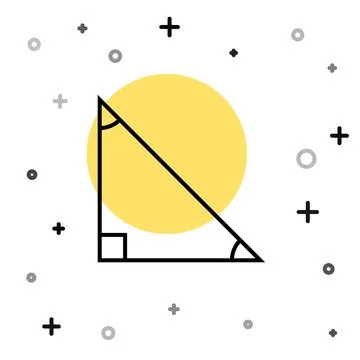 Black line Triangle math icon isolated on white background. Random dynamic Stock Illustration