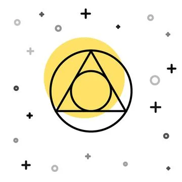Black line Triangle math icon isolated on white background. Random dynamic Illustrazione stock