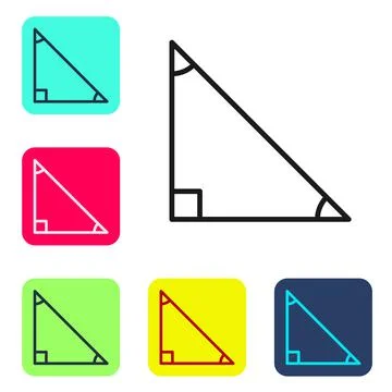 Black line Triangle math icon isolated on white background. Set icons in color Stock Illustration