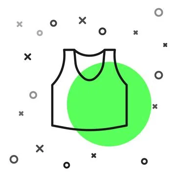 Black line Undershirt icon isolated on white background. Vector Stock Illustration