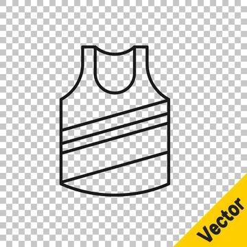 Black line Undershirt icon isolated on transparent background. Vector Stock Illustration