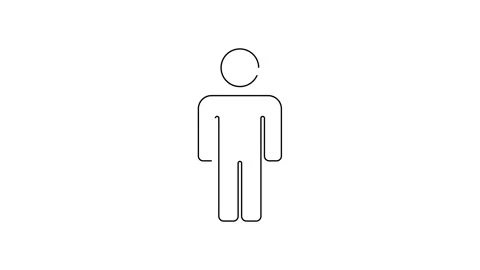 Black line User of man icon isolated on white background. Business avatar symbol Stock Footage 138976848