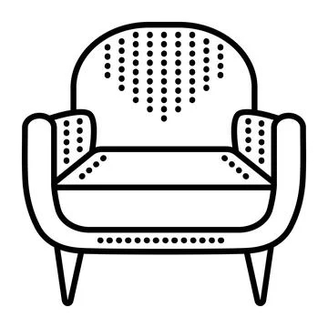 Black line vector armchair Stock Illustration