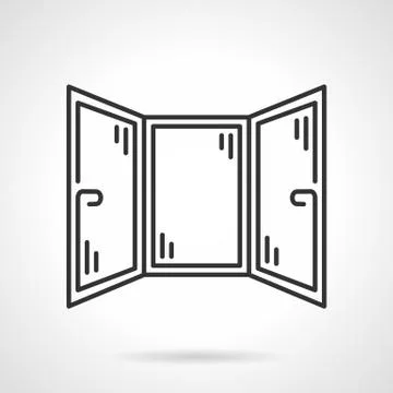 Black line vector icon for corner window Illustrazione stock