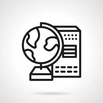 Black line vector icon for geography Stock Illustration