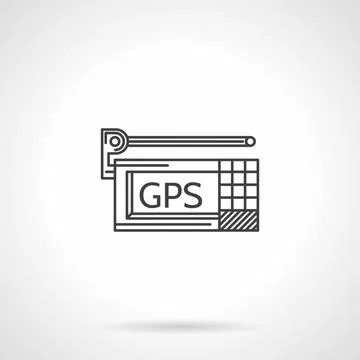 Black line vector icon for GPS navigator Flat line black vector icon for G... Stock Photos