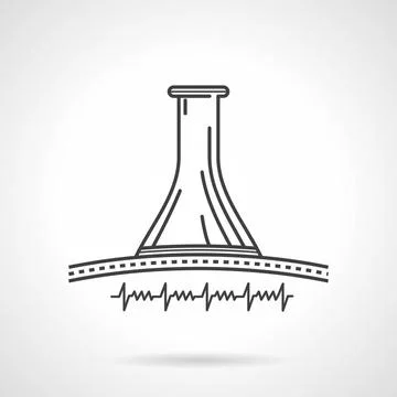 Black line vector icon for obstetric stethoscope Conceptual black flat lin... 写真素材
