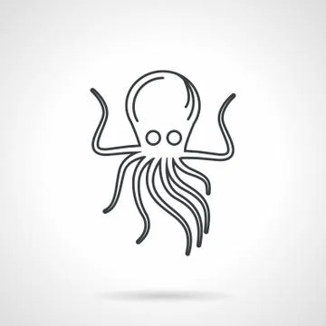 Black line vector icon for octopus Stock-Illustration