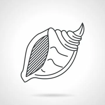 Black line vector icon for sea shell Stock Illustration