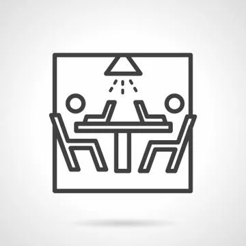 Black line vector icon for teamwork 스톡 일러스트