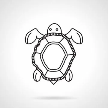 Black line vector icon for turtle Stock Illustration
