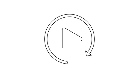 Black line Video play button like simple replay icon isolated on white Stock Footage 160221191