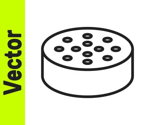 Black line Water sensor icon isolated on white background. Vector 스톡 일러스트