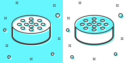Black line Water sensor icon isolated on green and white background. Random Stock Illustration