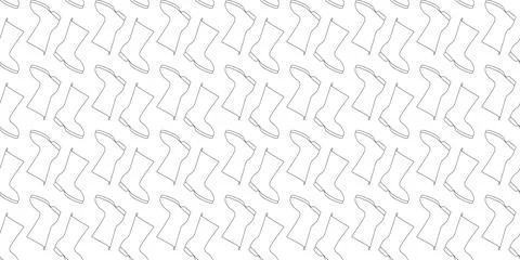 Black line Waterproof rubber boot isolated seamless pattern on White backgrou Stock Illustration