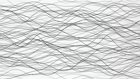 Black line waves undulating seamless loop motion background Stock Footage 347973033