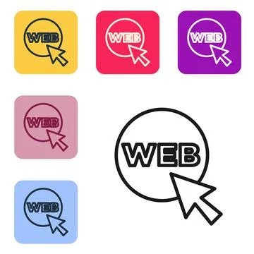 Black line Web and graphic design icon isolated on white background. Creative イラスト素材