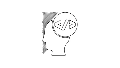 Black line Web design and front end development icon isolated on white Stock Footage 201469539