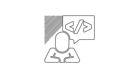 Black line Web design and front end development icon isolated on white Stock Footage 201469625