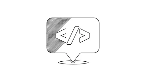 Black line Web design and front end development icon isolated on white Stock Footage 201469814