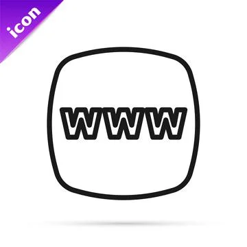 Black line Website template icon isolated on white background. Internet 스톡 일러스트