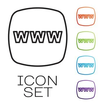 Black line Website template icon isolated on white background. Internet Stockillustratie