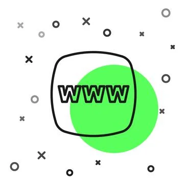 Black line Website template icon isolated on white background. Internet Stockillustratie