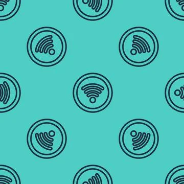 Black line Wi-Fi wireless internet network symbol icon isolated seamless pattern Illustrazione stock