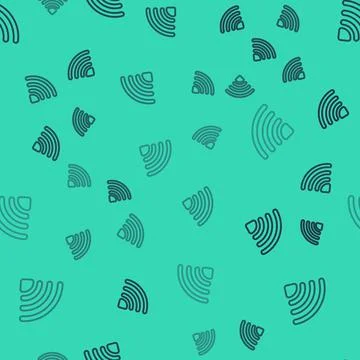 Black line Wi-Fi wireless internet network symbol icon isolated seamless pattern イラスト素材