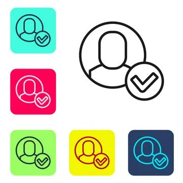 Black line Worker icon isolated on white background. Business avatar symbol.. Stock Illustration