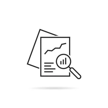 Black linear document like auditing Illustrazione stock