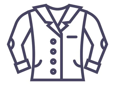 Black linear icon of a men warm jacket. Stock Illustration