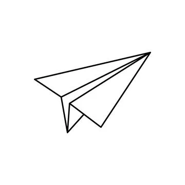 Black linear paper plane icon Editable stroke. Stock Illustration