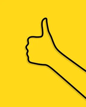Black linear thumbs up gesture hand Stock Illustration