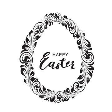 Black lines egg isolated on white background. Stock Illustration