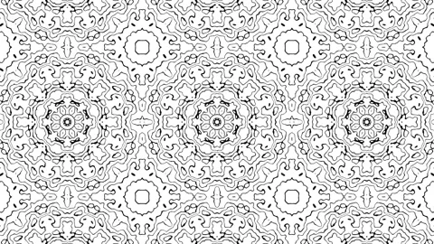 Black Lines on White Mandala Motion Background Stock Footage 320851534