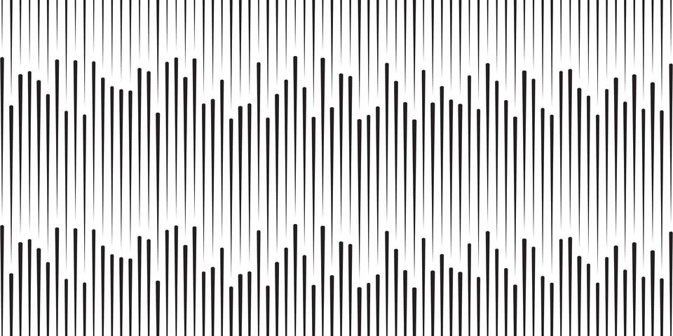 Black lines on white white background flow up seamless Vector modern optica.. Stock Illustration