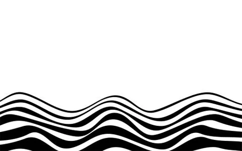 Black lines zigzag wave on bottom abstract white background vector Stock Illustration