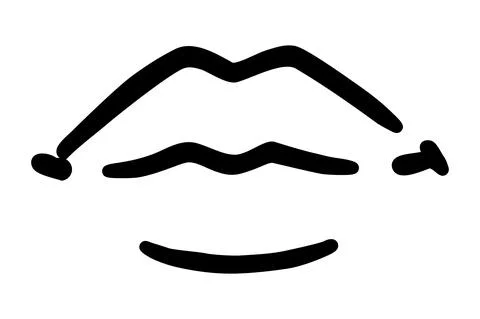 Black lips hand drawn with ink paint brush Stock Illustration