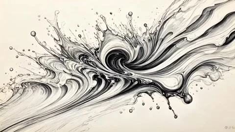 Black liquid abstraction 스톡 동영상 305864261