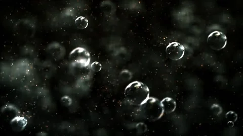 Black Liquid Bubbles And Particles Motion Background Loop Stock-Footage 200925879