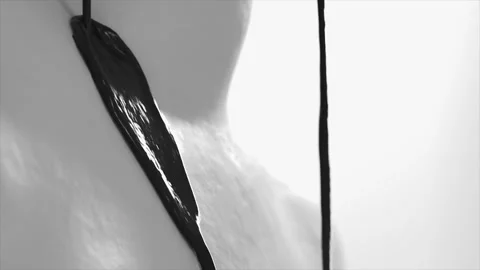 A black liquid flows out of the statue 1 Stock Footage 292230284