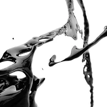 Black liquid ink splash composition Stock Illustration