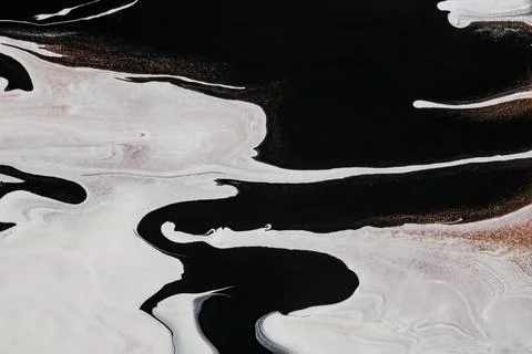 Black liquid marble background abstract flowing texture Stock Illustration