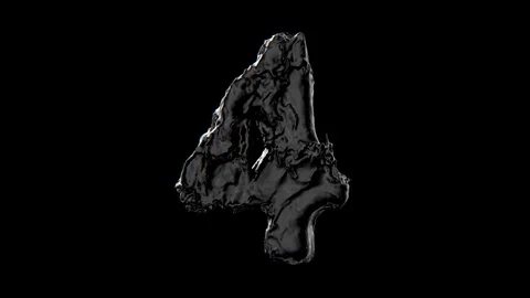 Black liquid numbers, countdown from 5 to 0 Stock Footage 127624348