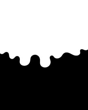 Black liquid paint drip isolated on a white background with a smooth organi.. Stock Illustration