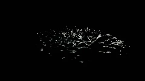 Black liquid surface, abstract, oil, fluid, ferrofluid, loopable - 4K Stock Footage 77262226